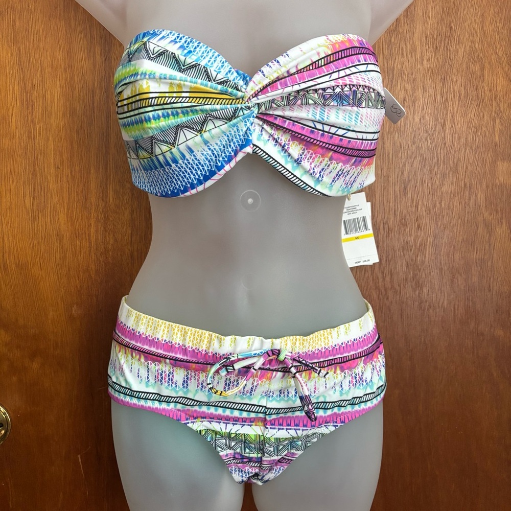 Jessica Simpson Multicolor Bandeau Bikini
